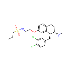 CCCS(=O)(=O)NCCOc1ccc2c(c1)[C@H](Cc1ccc(Cl)c(Cl)c1)[C@@H](N(C)C)CC2 ZINC000142874784