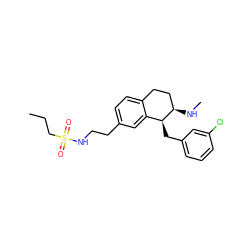 CCCS(=O)(=O)NCCc1ccc2c(c1)[C@H](Cc1cccc(Cl)c1)[C@H](NC)CC2 ZINC000143329552