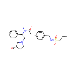 CCCS(=O)(=O)NCc1ccc(CC(=O)N(C)[C@H](CN2CC[C@H](O)C2)c2ccccc2)cc1 ZINC000028477690