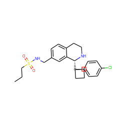 CCCS(=O)(=O)NCc1ccc2c(c1)[C@@H](C1(c3ccc(Cl)cc3)CCC1)NCC2 ZINC000117334114