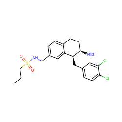 CCCS(=O)(=O)NCc1ccc2c(c1)[C@H](Cc1ccc(Cl)c(Cl)c1)[C@H](N)CC2 ZINC000142864921