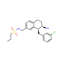 CCCS(=O)(=O)NCc1ccc2c(c1)[C@H](Cc1cccc(Cl)c1)[C@H](N)CC2 ZINC000088260820