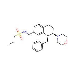 CCCS(=O)(=O)NCc1ccc2c(c1)[C@H](Cc1ccccc1)[C@H](N1CCOCC1)CC2 ZINC000088261047