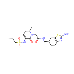 CCCS(=O)(=O)Nc1ccc(C)n(CC(=O)NC[C@@H]2CCc3nc(N)sc3C2)c1=O ZINC000026959567