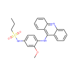 CCCS(=O)(=O)Nc1ccc(Nc2c3ccccc3nc3ccccc23)c(OC)c1 ZINC000004773062