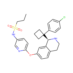 CCCS(=O)(=O)Nc1ccc(Oc2ccc3c(c2)[C@@H](C2(c4ccc(Cl)cc4)CCC2)NCC3)nc1 ZINC000114980569