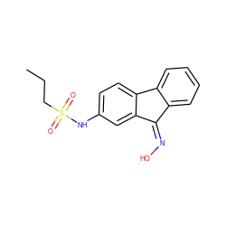 CCCS(=O)(=O)Nc1ccc2c(c1)C(=NO)c1ccccc1-2 ZINC000254076730