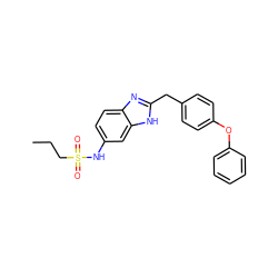 CCCS(=O)(=O)Nc1ccc2nc(Cc3ccc(Oc4ccccc4)cc3)[nH]c2c1 ZINC000013560448