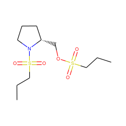 CCCS(=O)(=O)OC[C@H]1CCCN1S(=O)(=O)CCC ZINC000202732598