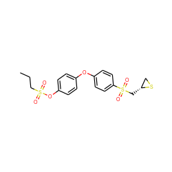 CCCS(=O)(=O)Oc1ccc(Oc2ccc(S(=O)(=O)C[C@@H]3CS3)cc2)cc1 ZINC000034776343