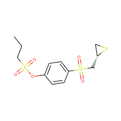 CCCS(=O)(=O)Oc1ccc(S(=O)(=O)C[C@@H]2CS2)cc1 ZINC000066101959