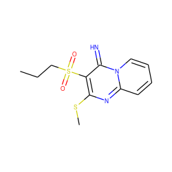 CCCS(=O)(=O)c1c(SC)nc2ccccn2c1=N ZINC000013528564