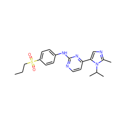 CCCS(=O)(=O)c1ccc(Nc2nccc(-c3cnc(C)n3C(C)C)n2)cc1 ZINC000040938522