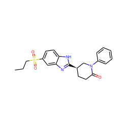 CCCS(=O)(=O)c1ccc2[nH]c([C@@H]3CCC(=O)N(c4ccccc4)C3)nc2c1 ZINC000095580638