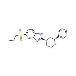 CCCS(=O)(=O)c1ccc2[nH]c([C@@H]3CCO[C@H](c4ccccc4)C3)nc2c1 ZINC000095574362