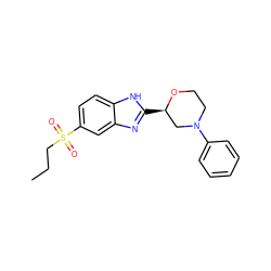 CCCS(=O)(=O)c1ccc2[nH]c([C@@H]3CN(c4ccccc4)CCO3)nc2c1 ZINC000095574983