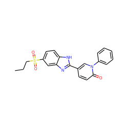 CCCS(=O)(=O)c1ccc2[nH]c(-c3ccc(=O)n(-c4ccccc4)c3)nc2c1 ZINC000084687155