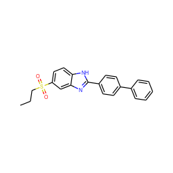 CCCS(=O)(=O)c1ccc2[nH]c(-c3ccc(-c4ccccc4)cc3)nc2c1 ZINC000084722639