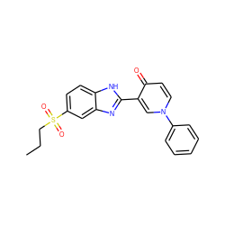 CCCS(=O)(=O)c1ccc2[nH]c(-c3cn(-c4ccccc4)ccc3=O)nc2c1 ZINC000084672170