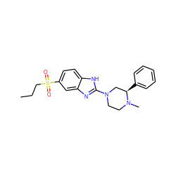 CCCS(=O)(=O)c1ccc2[nH]c(N3CCN(C)[C@H](c4ccccc4)C3)nc2c1 ZINC000095577897