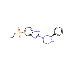 CCCS(=O)(=O)c1ccc2[nH]c(N3CCN[C@H](c4ccccc4)C3)nc2c1 ZINC000095574975