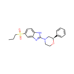 CCCS(=O)(=O)c1ccc2[nH]c(N3CCO[C@H](c4ccccc4)C3)nc2c1 ZINC000095578397