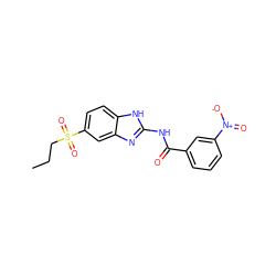 CCCS(=O)(=O)c1ccc2[nH]c(NC(=O)c3cccc([N+](=O)[O-])c3)nc2c1 ZINC000036184961