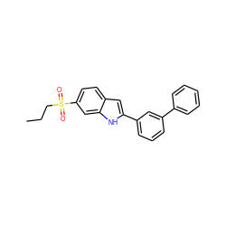 CCCS(=O)(=O)c1ccc2cc(-c3cccc(-c4ccccc4)c3)[nH]c2c1 ZINC000084687691