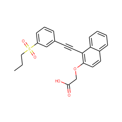 CCCS(=O)(=O)c1cccc(C#Cc2c(OCC(=O)O)ccc3ccccc23)c1 ZINC000073165527