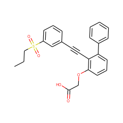 CCCS(=O)(=O)c1cccc(C#Cc2c(OCC(=O)O)cccc2-c2ccccc2)c1 ZINC000073196799