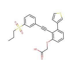 CCCS(=O)(=O)c1cccc(C#Cc2c(OCC(=O)O)cccc2-c2ccsc2)c1 ZINC000073196801