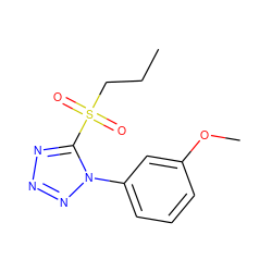 CCCS(=O)(=O)c1nnnn1-c1cccc(OC)c1 ZINC000002861828