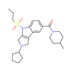 CCCS(=O)(=O)n1c2c(c3cc(C(=O)N4CCC(C)CC4)ccc31)CN(C1CCCC1)C2 ZINC000028955256