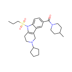 CCCS(=O)(=O)n1c2c(c3cc(C(=O)N4CCC(C)CC4)ccc31)CN(C1CCCC1)CC2 ZINC000073198219