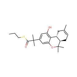 CCCSC(=O)C(C)(C)c1cc(O)c2c(c1)OC(C)(C)[C@@H]1CC=C(C)C[C@@H]21 ZINC000223583966