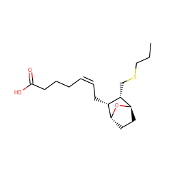 CCCSC[C@@H]1[C@H]2CC[C@@H](O2)[C@@H]1C/C=C\CCCC(=O)O ZINC000169343522