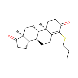 CCCSC1=C2CC[C@H]3[C@@H]4CCC(=O)[C@@]4(C)CC[C@@H]3[C@@]2(C)CCC1=O ZINC000027656194