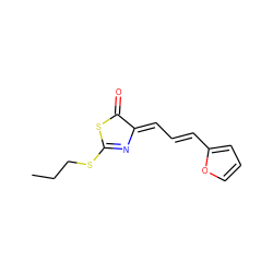 CCCSC1=N/C(=C\C=C\c2ccco2)C(=O)S1 ZINC000012731642