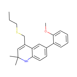 CCCSCC1=CC(C)(C)Nc2ccc(-c3ccccc3OC)cc21 ZINC000014968643