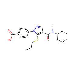 CCCSc1c(C(=O)N(C)C2CCCCC2)cnn1-c1ccc(C(=O)O)cc1 ZINC000095580290