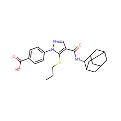 CCCSc1c(C(=O)NC2C3CC4CC(C3)CC2C4)cnn1-c1ccc(C(=O)O)cc1 ZINC000095574582
