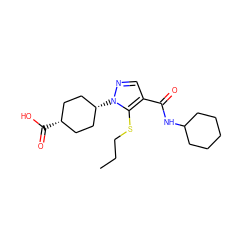 CCCSc1c(C(=O)NC2CCCCC2)cnn1[C@H]1CC[C@@H](C(=O)O)CC1 ZINC000101580071