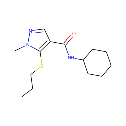 CCCSc1c(C(=O)NC2CCCCC2)cnn1C ZINC000095580177