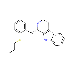 CCCSc1ccccc1C[C@@H]1NCCc2c1[nH]c1ccccc21 ZINC000028889417