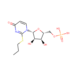 CCCSc1nc(=O)ccn1[C@@H]1O[C@H](COP(=O)(O)O)[C@@H](O)[C@H]1O ZINC000071296303