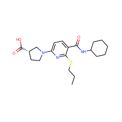 CCCSc1nc(N2CC[C@H](C(=O)O)C2)ccc1C(=O)NC1CCCCC1 ZINC000117673835