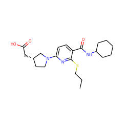 CCCSc1nc(N2CC[C@H](CC(=O)O)C2)ccc1C(=O)NC1CCCCC1 ZINC000117665849