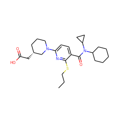 CCCSc1nc(N2CCC[C@@H](CC(=O)O)C2)ccc1C(=O)N(C1CCCCC1)C1CC1 ZINC000117762190