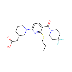 CCCSc1nc(N2CCC[C@@H](CC(=O)O)C2)ccc1C(=O)N1CCC(F)(F)CC1 ZINC000117677775