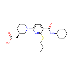 CCCSc1nc(N2CCC[C@H](CC(=O)O)C2)ccc1C(=O)NC1CCCCC1 ZINC000095574158